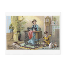 Household Sewing Machine Boy with Cats postcards by vintagegiftmall Household Sewing Machine Boy with Cats postcards
