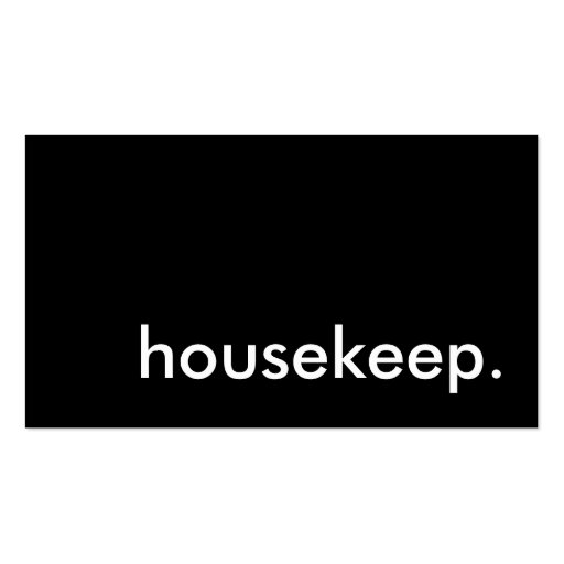 housekeep. business card