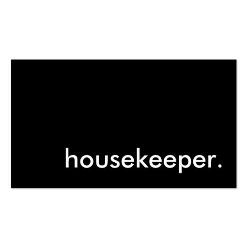housekeeper. business card templates (front side)