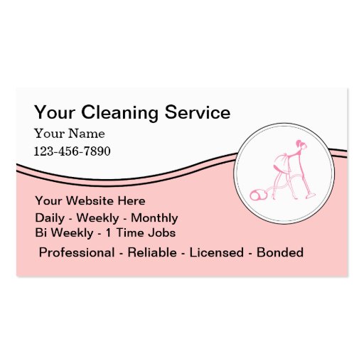 Housekeeper Business Cards (front side)