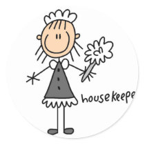 Housekeeper Stick Figure Sticker