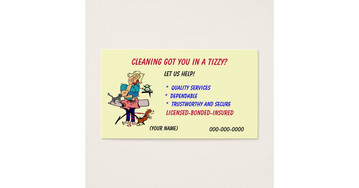 Housekeeping Business Card Zazzle
