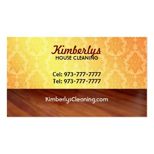 Housekeeping business cards (back side)