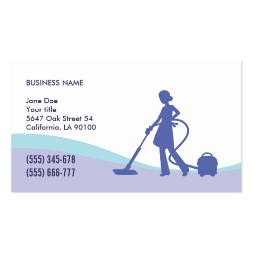 Housekeeping & Maid Business Card Template (front side)