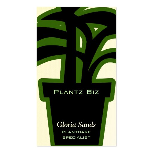 Houseplants Horticulture Green Business Card Templates (front side)