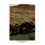 Houses Against The Mountainside By Schiele Egon Post Cards