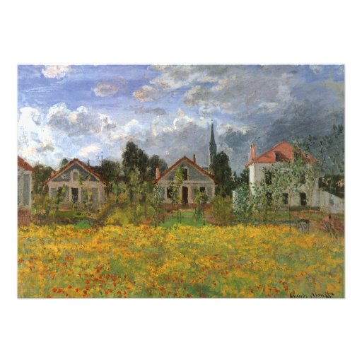 Houses at Argenteuil, Monet, Vintage Impressionism Custom Invitation