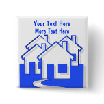 Houses Button Pin