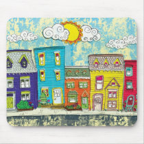 Houses in a Row mousepads by Krissy_B Houses in a Row mousepads