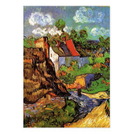 Houses in Auvers, Fine art by Vincent van Gogh. Business Card Templates