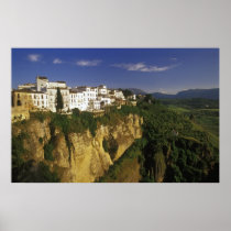 Houses on Cliff of El Tajo Gorge, Ronda, Spain Posters