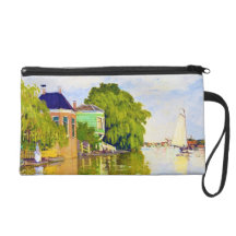 Houses on the Achterzaan, 1872 Claude Monet Wristlet Purses