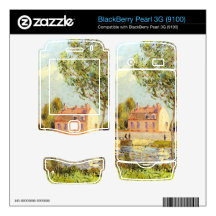 Houses on the banks of the Loing by Alfred Sisley BlackBerry Pearl Decals
