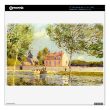 Houses on the banks of the Loing by Alfred Sisley Decal For The MacBook
