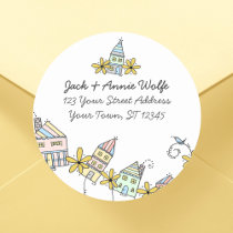 Houses Return Address Labels stickers by tiffjamaica Houses Return Address Labels stickers