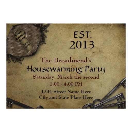 HOUSEWARMING INVITATION - KEYHOLE/KEY ENTRANCE