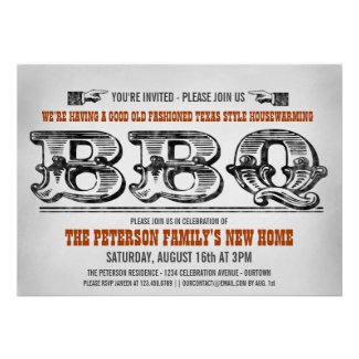 Housewarming Party Barbeque Invitations