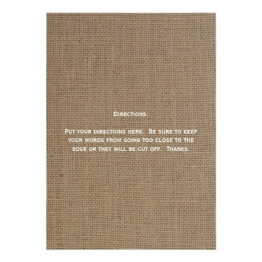 Housewarming Party Invitation -- Burlap House