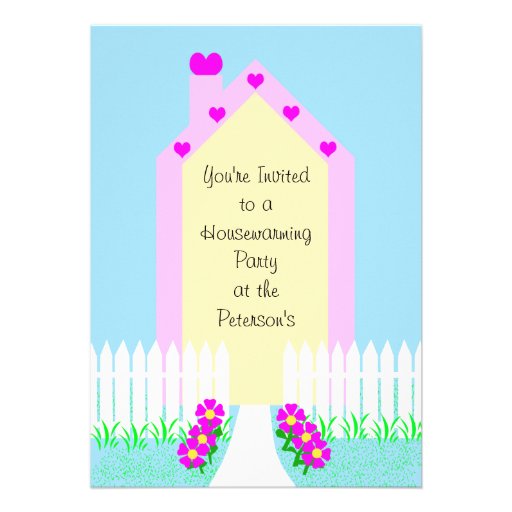 Housewarming Party Invitation -- Cute House (front side)