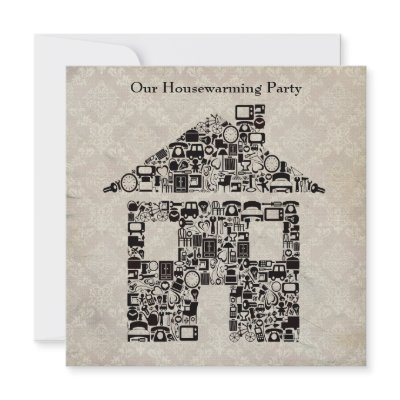 Housewarming Party Invitation - Damask Wallpaper by Pip_Gerard