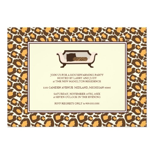 Housewarming Party Invitation {Leopard Print} (front side)
