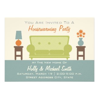 Housewarming Party Invitation - Living Room Sofa