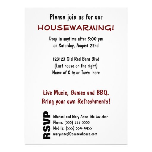 Housewarming Party - New Country Home Announcements