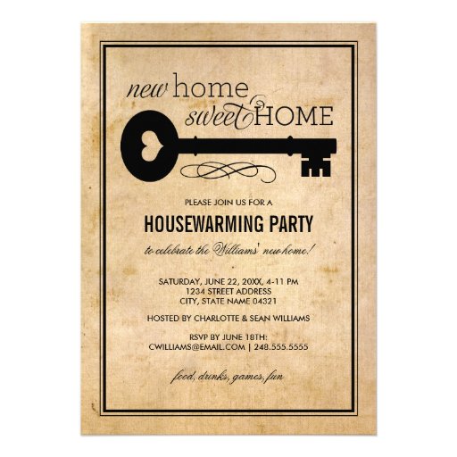 Housewarming Party | New Home Sweet Home Invites (front side)
