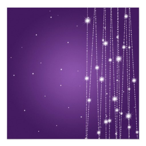 Housewarming Party Sparkling Lines Purple Invitation