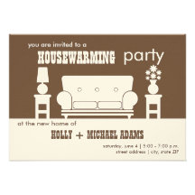 Housewarming Party - White Living Room Custom Invite