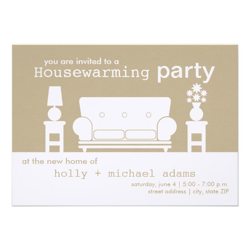 Housewarming Party - White Living Room Invite