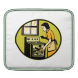 Housewife Baking Bread Pastry Dish Oven Retro Sleeves For iPads