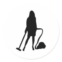 housewife - vacuum cleaner - cleaning stickers