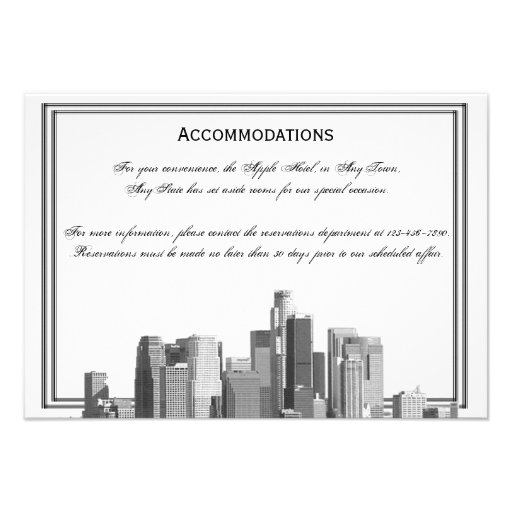 Houston Destination Wedding Accomodations Personalized Announcements
