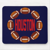 HOUSTON FOOTBALL CIRCLE mousepads by dgpaulart HOUSTON FOOTBALL CIRCLE mousepads