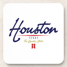 Houston Script Drink Coaster