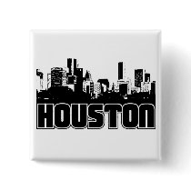 Houston Skyline Pinback Buttons