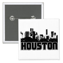 Houston Skyline Pinback Buttons