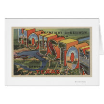 Houston, Texas - Large Letter Scenes 2 Cards