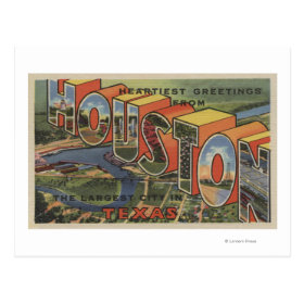 Houston, Texas - Large Letter Scenes 2 Postcard