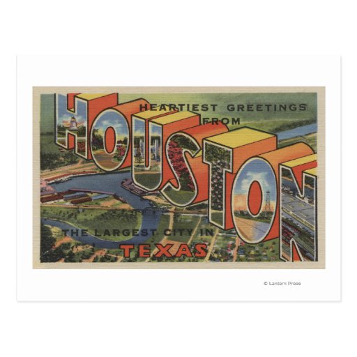 Houston, Texas Large Letter Scenes 2 Postcard Zazzle