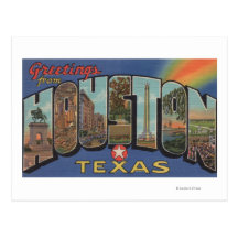 Houston, Texas - Large Letter Scenes 3 Postcard