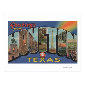Houston, Texas - Large Letter Scenes 3 Postcard