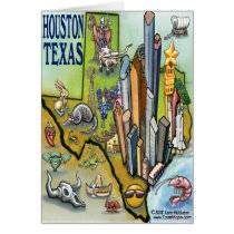 Houston TEXAS Map Card