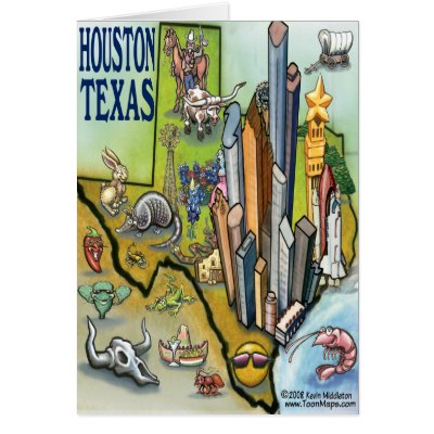 Houston TEXAS Map Card by