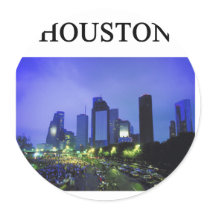 HOUSTON texas Round Stickers