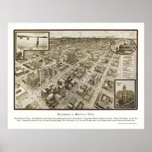 Houston, TX Panoramic Map - 1912 Posters