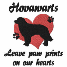 Hovawarts Leave Paw Prints Embroidered Hooded Sweatshirt