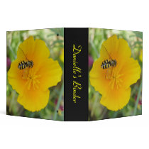 Hoverfly and Californian Poppy Custom Binder