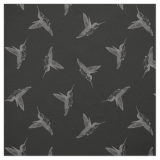 Hovering Hummingbird Black Tossed Print Fabric